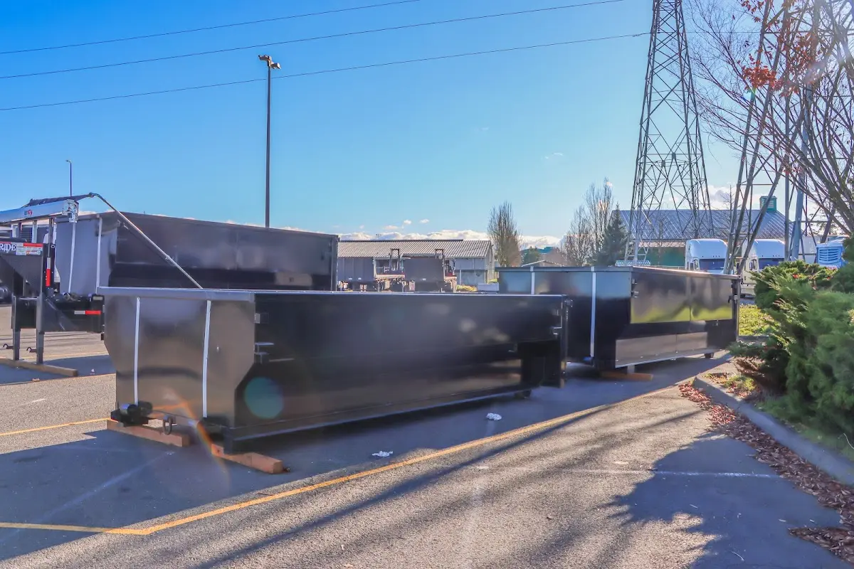 Roll-off dumpster ready for waste disposal at job site for 2 Yard Dumpster Rental in Deerpark